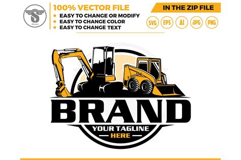 Skid Steer and Mini Excavator Logo Heavy Equipment Logo